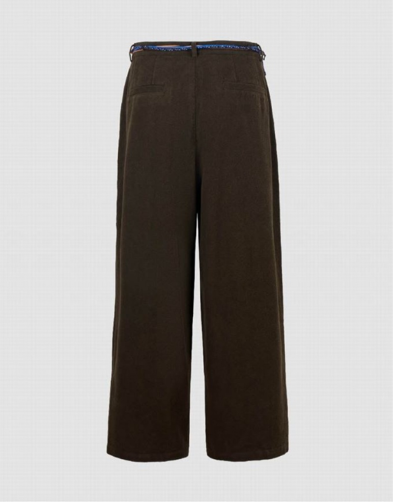 Brown Urban Revivo Wide-Leg With Rope Men's Pants | KAJQBY-356