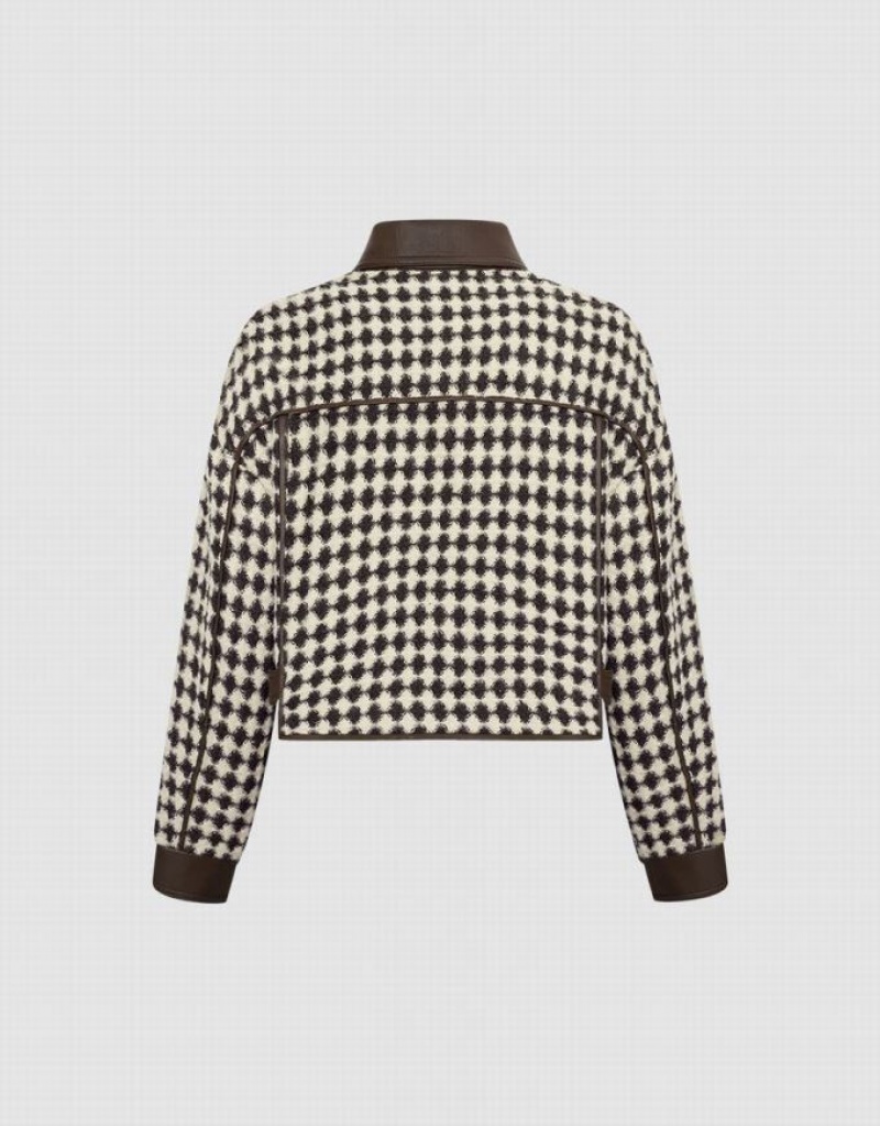 Coffee Urban Revivo Argyle Button Up Women's Jacket | OPDWJY-861