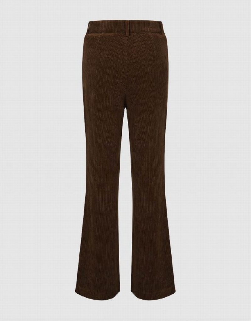 Coffee Urban Revivo Knitted Flare Women's Pants | GJUNVX-091