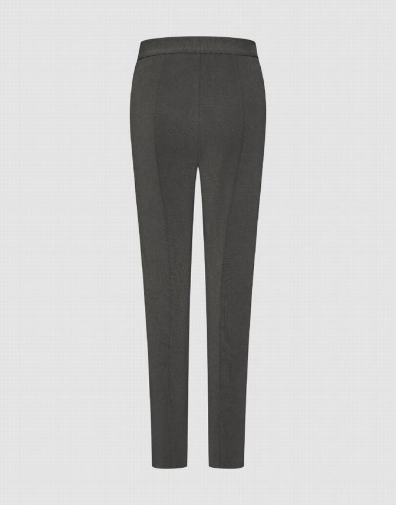 Dark Grey Urban Revivo Knitted Straight Women's Pants | UDIHTS-409