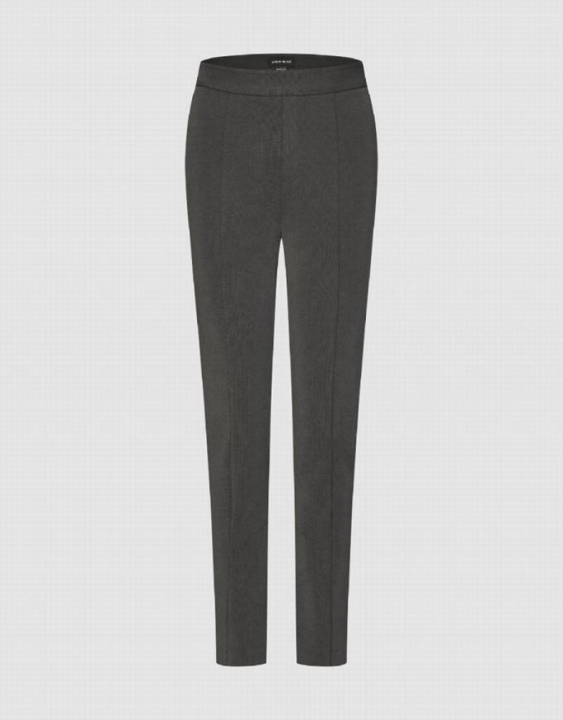 Dark Grey Urban Revivo Knitted Straight Women\'s Pants | UDIHTS-409