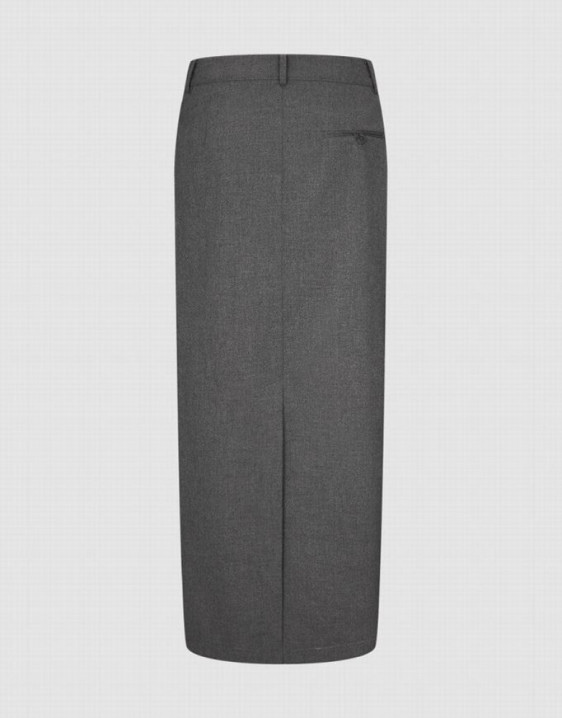 Dark Grey Urban Revivo Maxi Straight Women's Skirts | ISOHYM-562