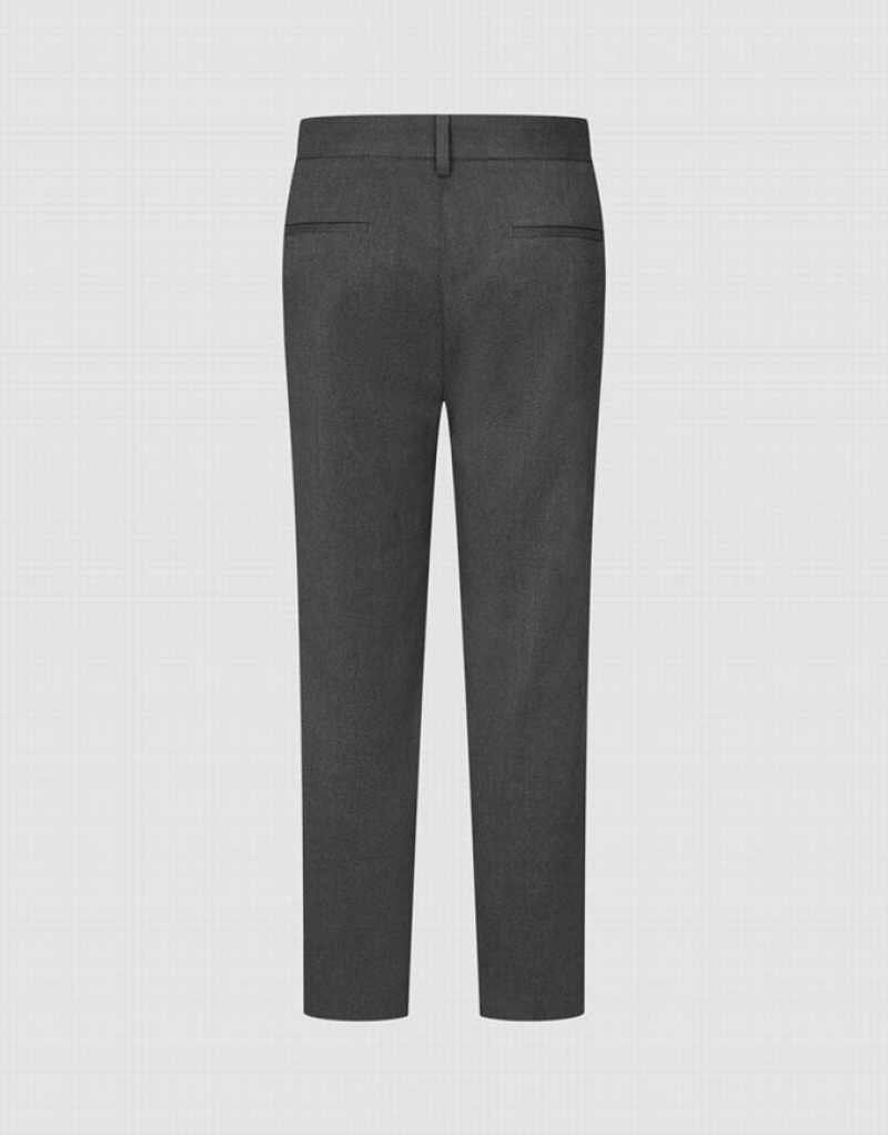 Dark Grey Urban Revivo Tailored Straight Men's Pants | JIYWBT-496