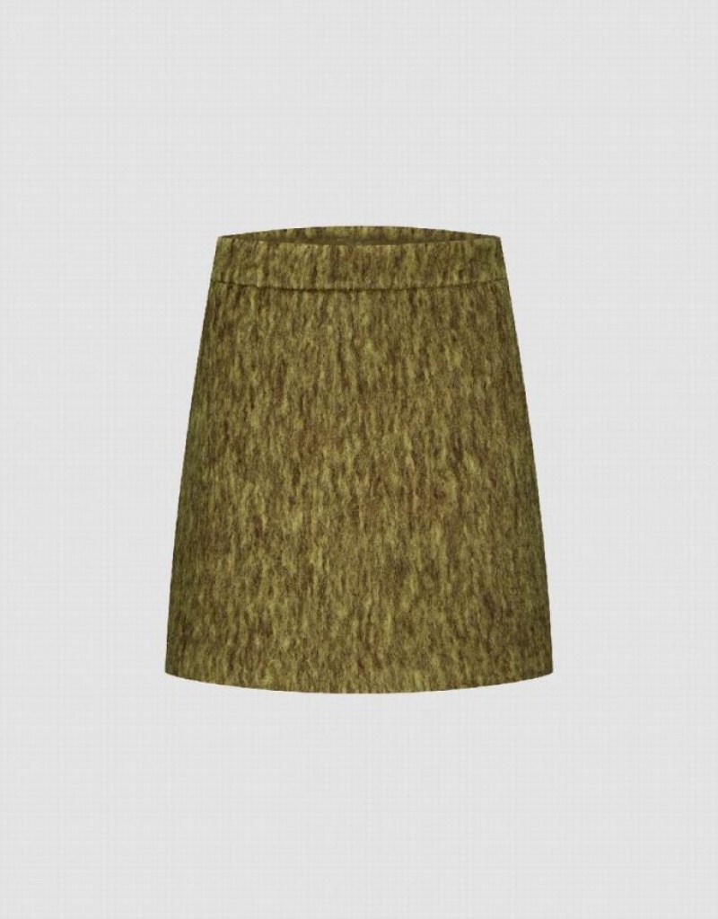 Green Urban Revivo Mini A-Line Women\'s Skirts | MGPYDV-142