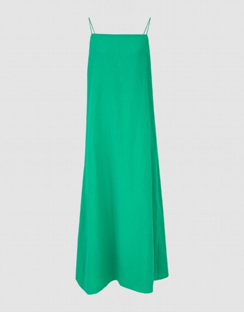 Green Urban Revivo Sleeveless Straight Women's Dress | URHATY-016