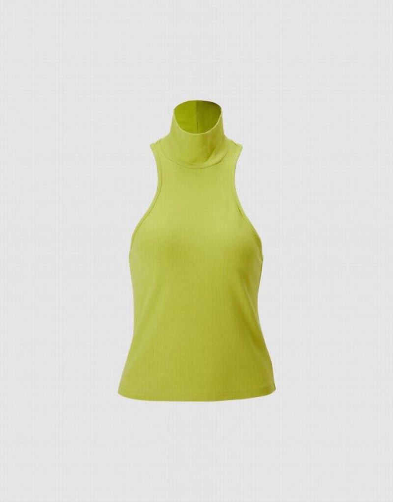 Green Urban Revivo Turtle Neck Women's Tank Top | LHVYDF-923