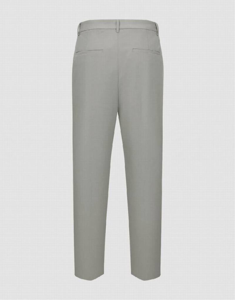 Grey Urban Revivo Carrot Fit Men's Pants | ICRWJO-412