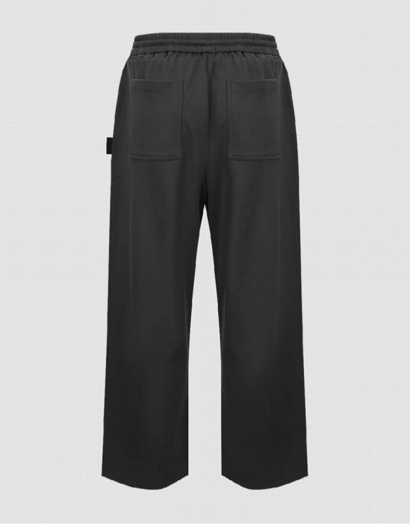 Grey Urban Revivo Elastic Waist Straight Men's Pants | UBAYRE-509