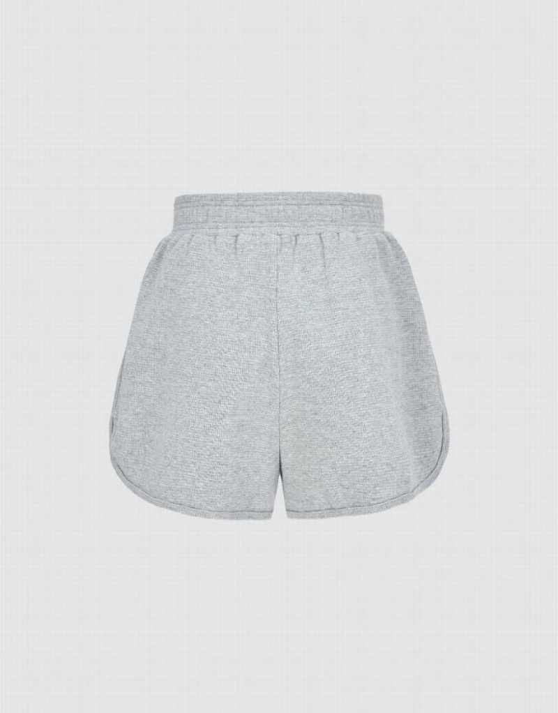 Grey Urban Revivo Elastic Waist Women's Shorts | MTKIJH-760