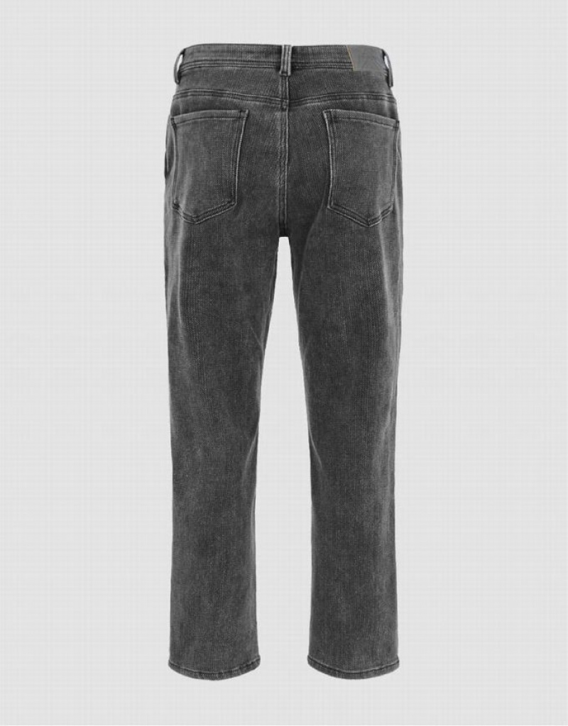 Grey Urban Revivo Loose Carrot Fit Men's Jeans | MEACKI-238