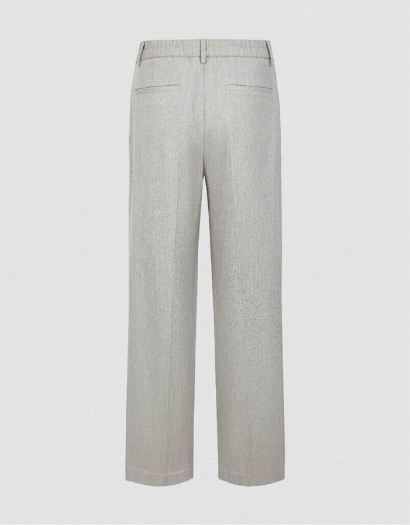 Grey Urban Revivo Loose Straight Men's Pants | OMLRIW-703