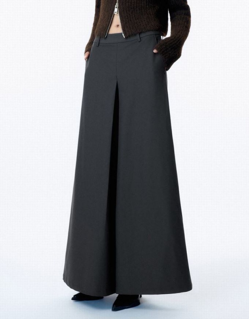 Grey Urban Revivo Loose Wide-Leg Women's Pants | GCHMEI-750