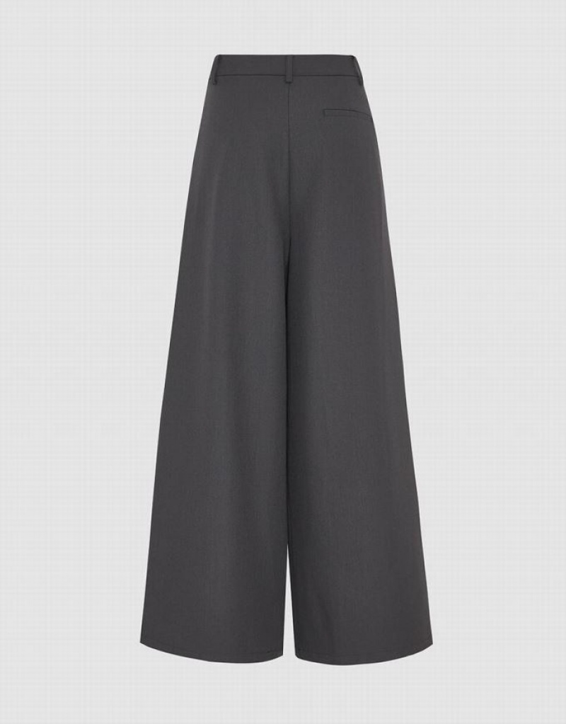 Grey Urban Revivo Loose Wide-Leg Women's Pants | GCHMEI-750