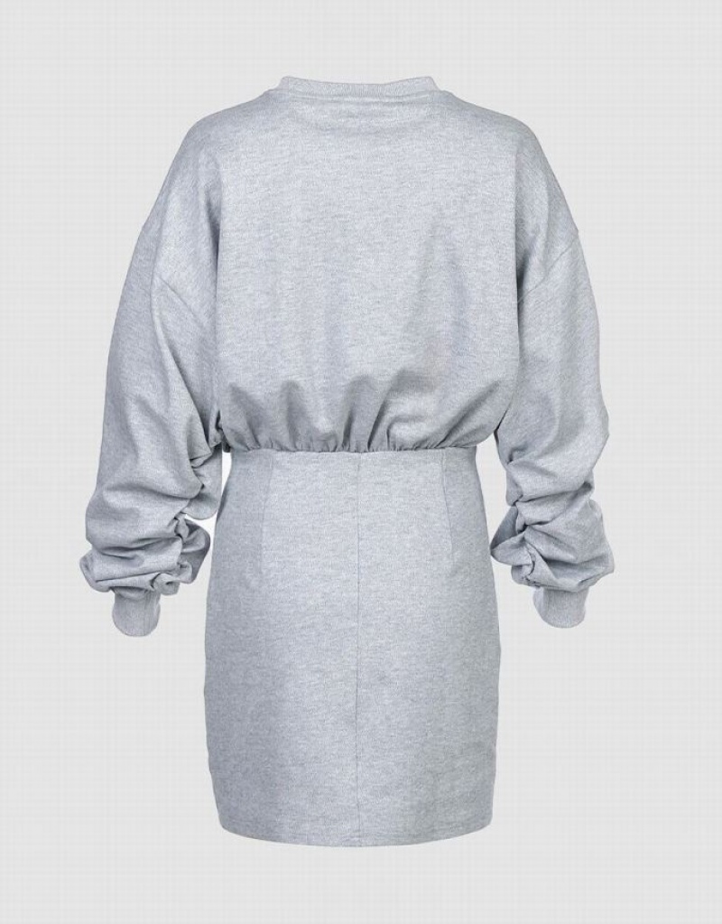 Grey Urban Revivo Plain Women's Casual Dress | KVNYHU-049