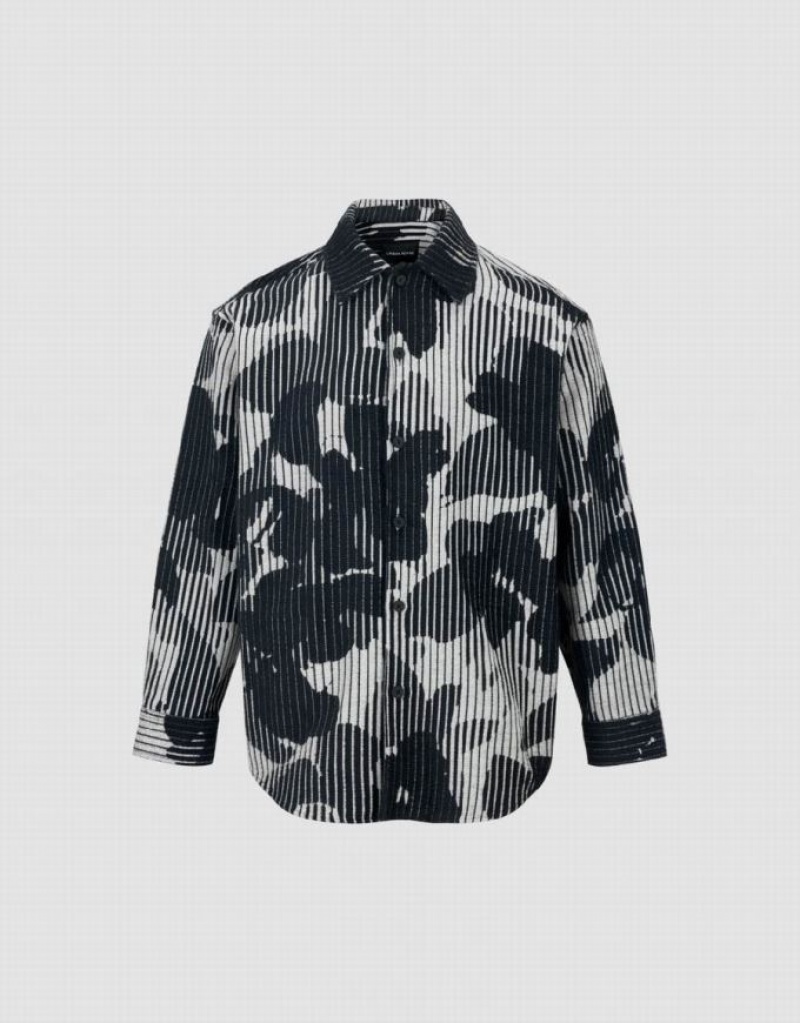 Grey Urban Revivo Printed Straight Men's Jacket | ODMBGQ-124