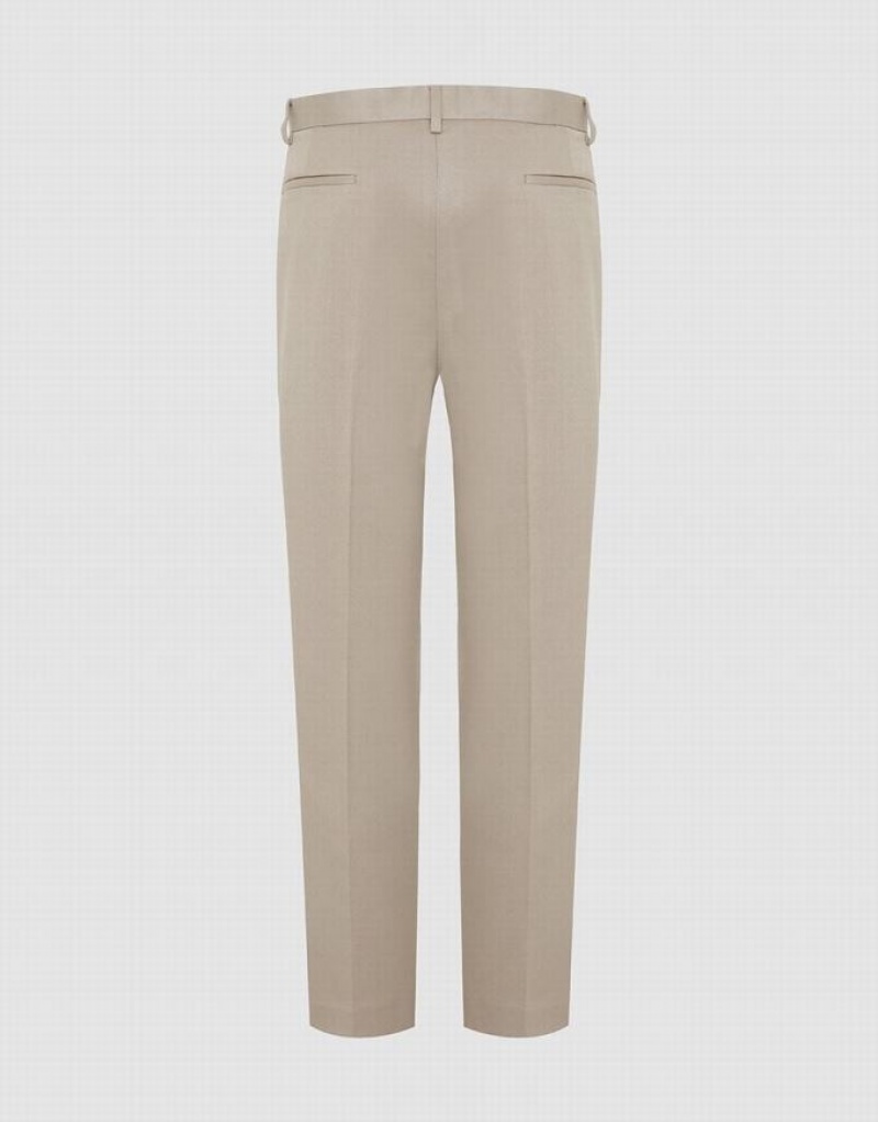 Grey Urban Revivo Tailored Straight Men's Pants | NKJLIS-267