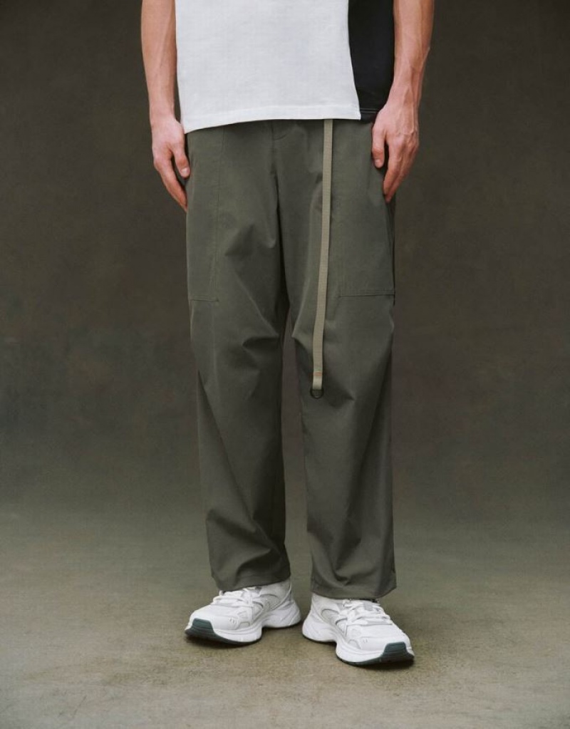 Khaki Urban Revivo Loose Men's Joggers | ZDMXRA-539