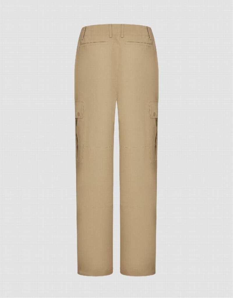 Khaki Urban Revivo Wide-Leg Women's Pants | NHYSUA-642