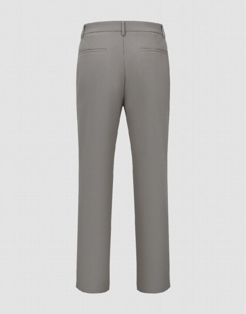 Light Grey Urban Revivo Straight Men's Pants | CABDHZ-910