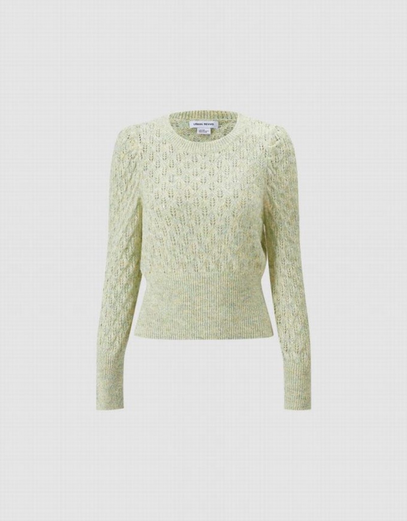 Mint Urban Revivo Pointelle Women's Sweaters | XUAPEF-038