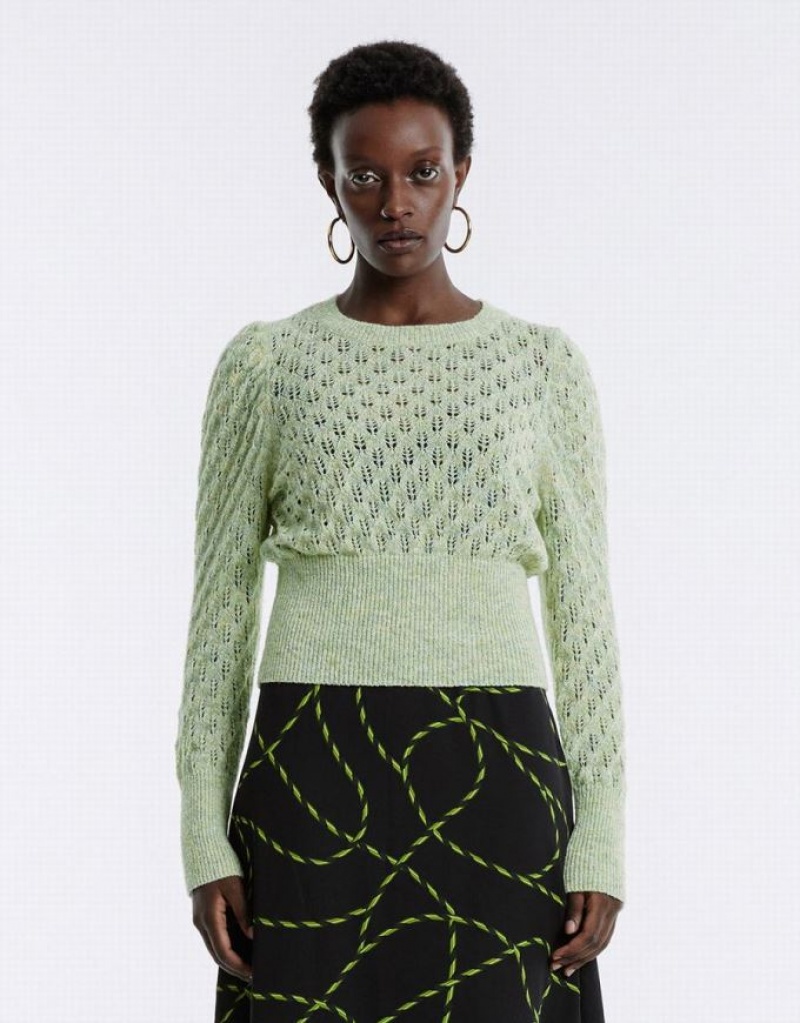 Mint Urban Revivo Pointelle Women's Sweaters | XUAPEF-038