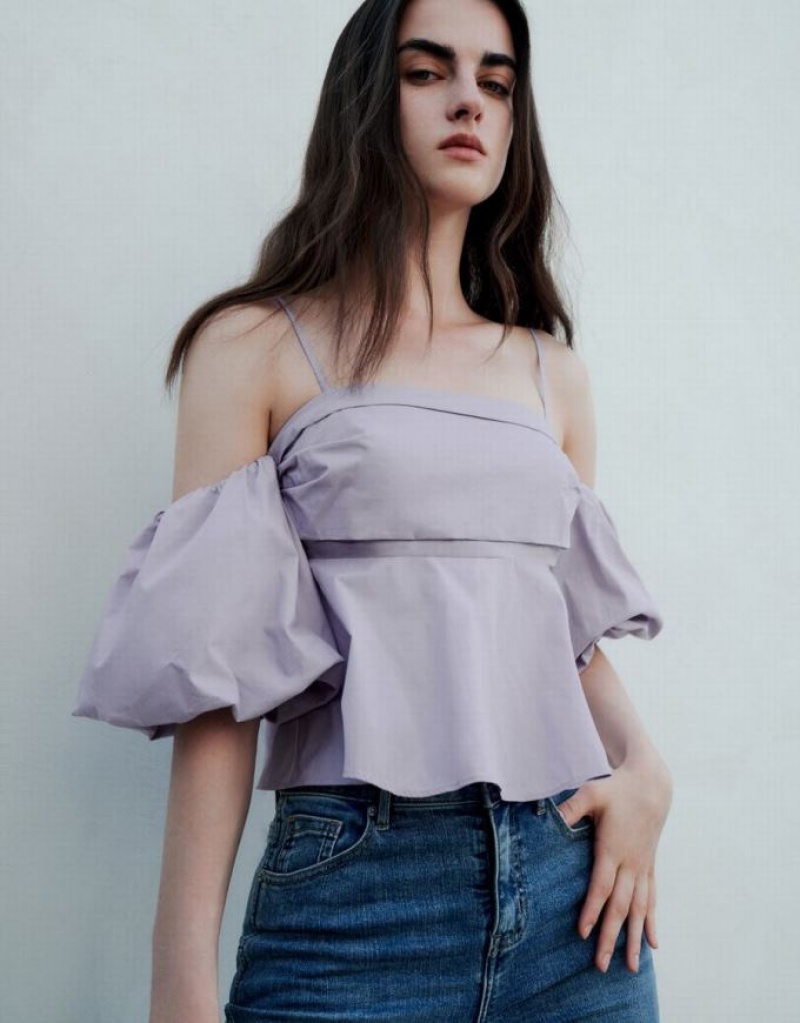 Purple Urban Revivo Off-Shoulder Women's Camisole | FRTOPY-247