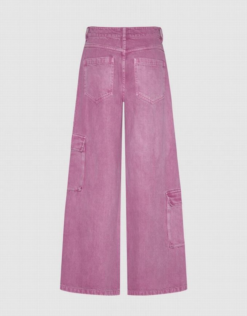 Purple Urban Revivo Straight With Pockets Women's Jeans | QHVZYJ-612