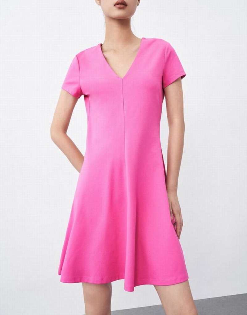 Red Urban Revivo Plain Women's Knitted Dress | CKASBR-710