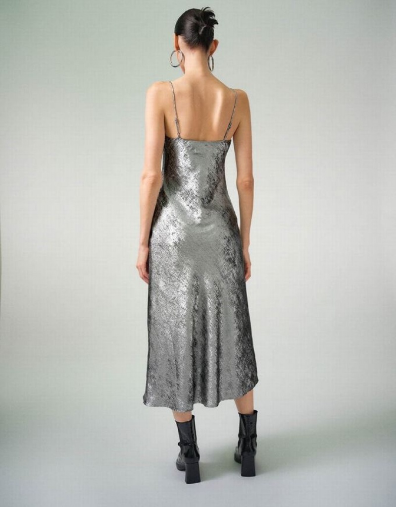 Silver Urban Revivo Cami A-Line Women's Dress | HDJPXO-570