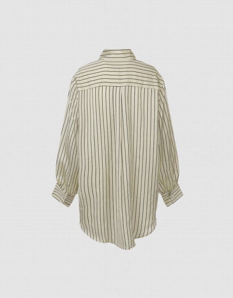 Stripes Urban Revivo Button Up Women's Shirts | LUHDWA-958