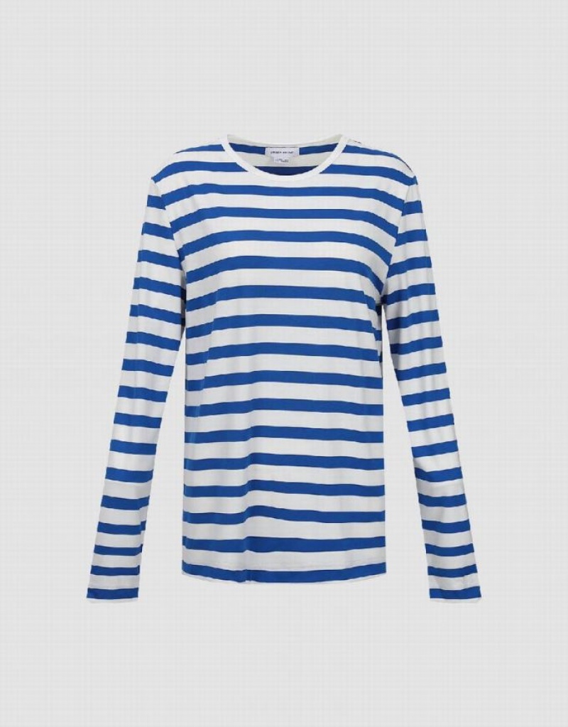 Stripes Urban Revivo Crew Neck Knitted Women's T-Shirts | XNMYQC-382