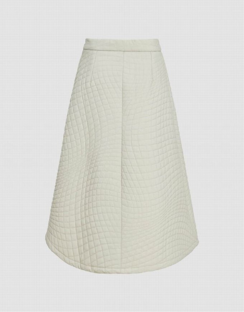 White Urban Revivo Midi A-Line Women's Skirts | OTEMNQ-790