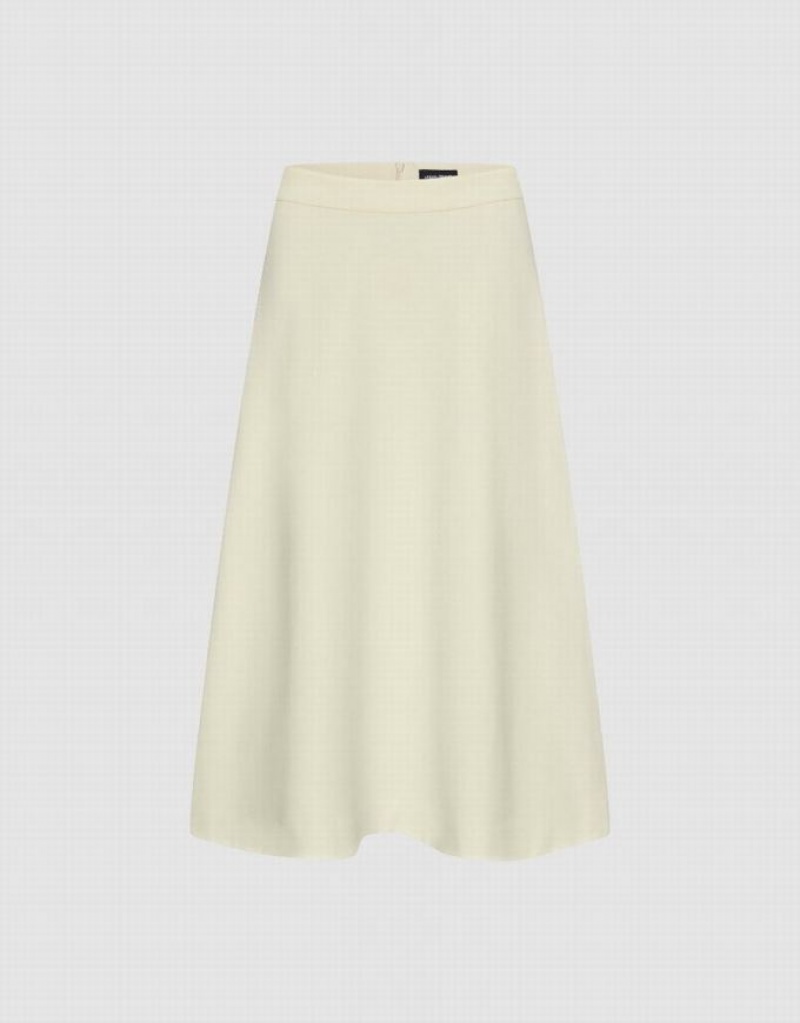 White Urban Revivo Midi Straight Women\'s Skirts | SFWZLP-521