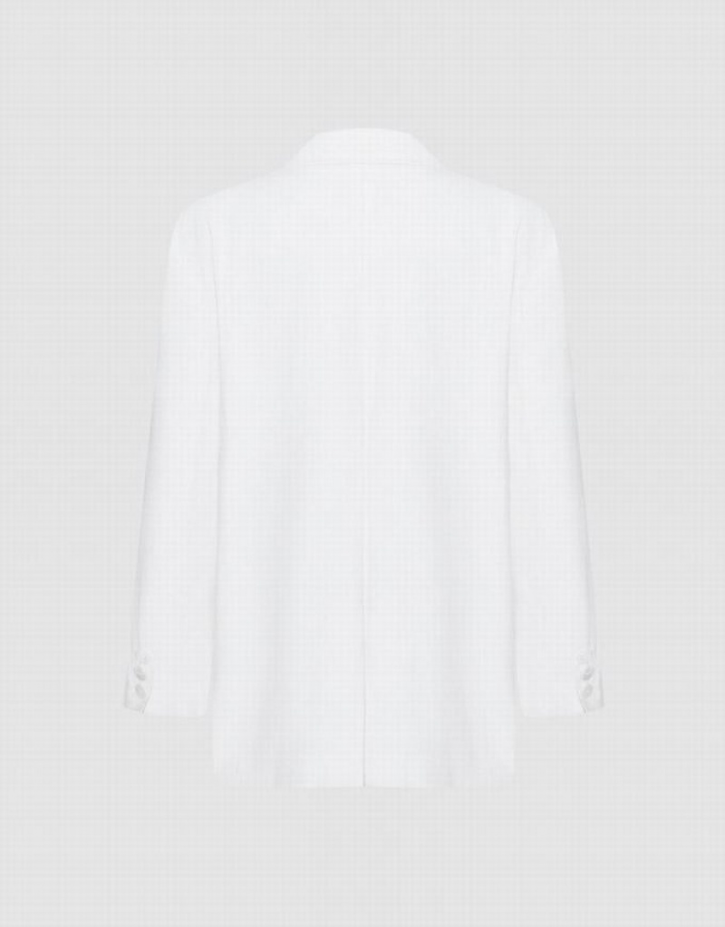 White Urban Revivo Plain Single Breasted Women's Blazers | QXOLGS-635