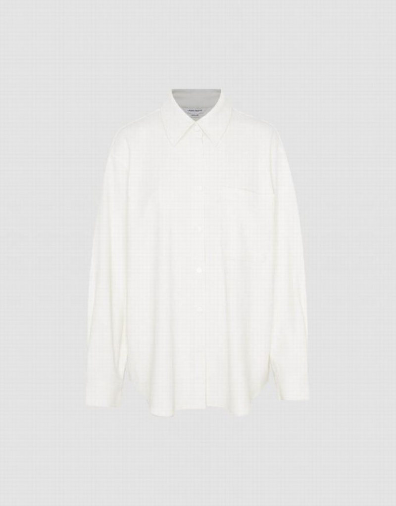 White Urban Revivo Press Buttoned Oversized Women's Shirts | EFWRVX-234