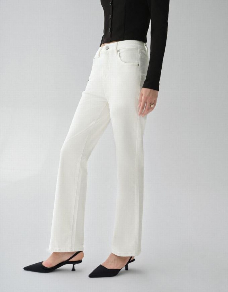 White Urban Revivo Straight Women's Jeans | FECMUT-761