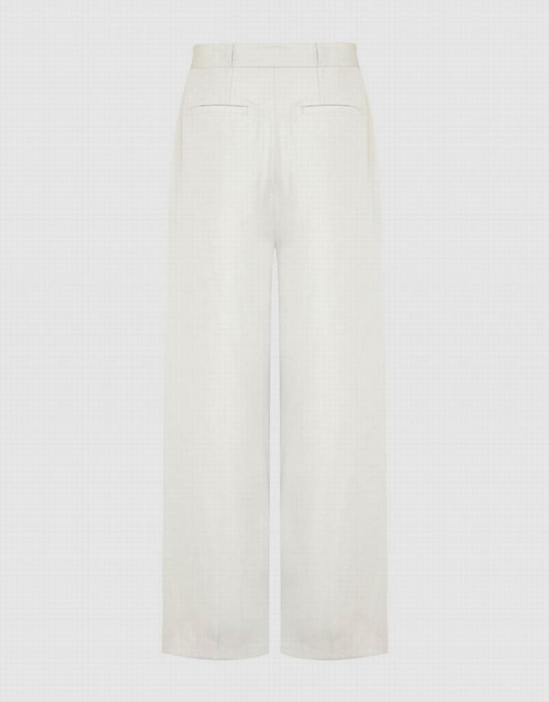 White Urban Revivo Tailored Straight Women's Pants | ESRDUH-821