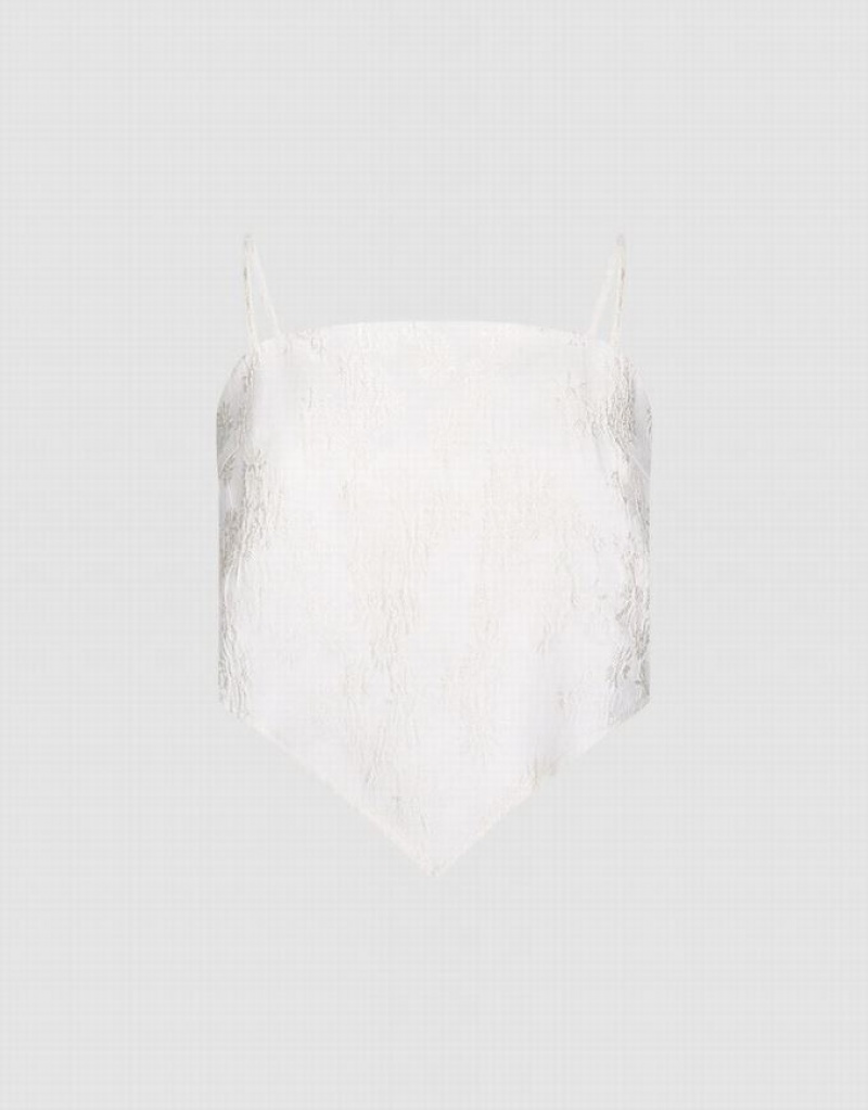 White Urban Revivo Textured Women\'s Camisole | DSHBOG-249