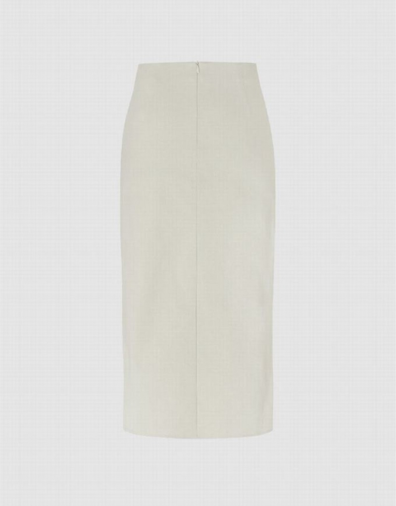 White Urban Revivo Wrapped Straight Women's Skirts | OLCAXJ-261