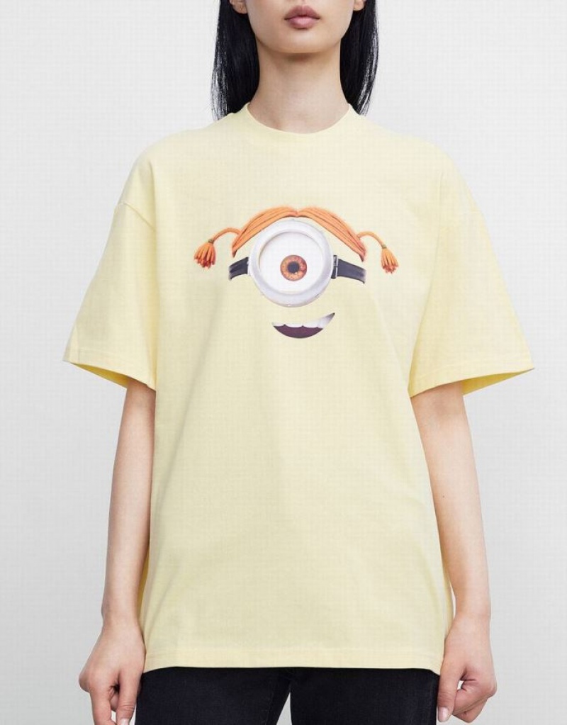 Yellow Urban Revivo Minions Women's T-Shirts | CAROQS-061