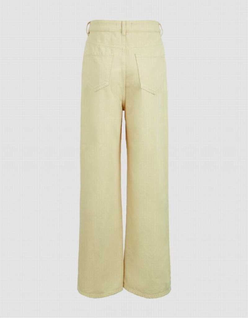 Yellow Urban Revivo Wide-Leg Women's Jeans | FZGMCD-891